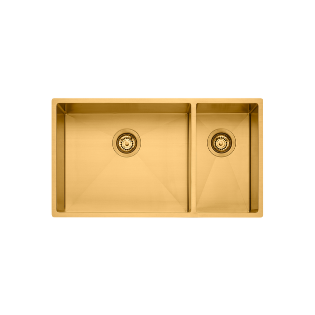 Spectra 1 and 1/2 Bowl Sink in Brushed Gold