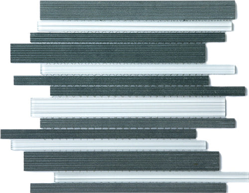 Stream Link Blustone Stone and Glass Mosaic tile