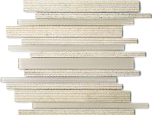 Stream Link Crema Luminous Stone and Glass Mosaic tile