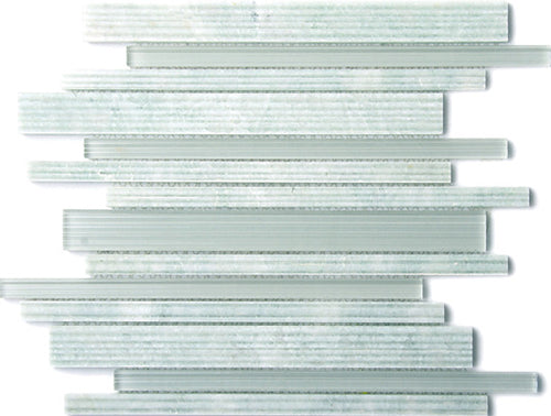 Stream Link Green Opal Stone and Glass Mosaic tile