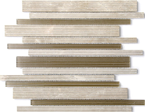 Stream Link Emperador Light Stone and Glass Mosaic tile