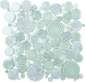 iSpring Green Opal + em101 Glass and Stone Mosaic tile