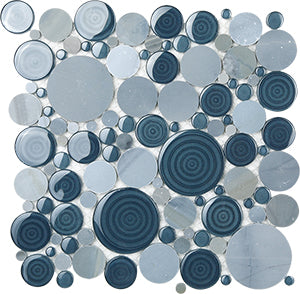 iSpring Moon Stone + em108 Glass and Stone Mosaic 300x300mm tile