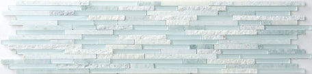 Cliff Green Opal(h + p + split) + ES31White Stone and Glass Mosaic tile