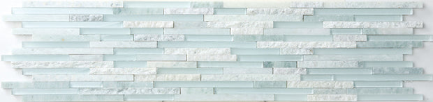 Cliff Green Opal(h + p + split) + ES31White Stone and Glass Mosaic tile