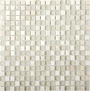 Glasstone SES05 Vanilla Blend Glass and Stone Mosaic 15x15mm tile
