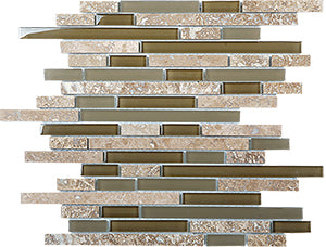 Glasstone SES06 Noce Blend Mini Glass and Stone Mosaic tile