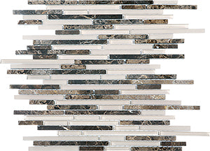 Glasstone SES07 Tan Brown Blend Bullet Glass and Stone Mosaic tile