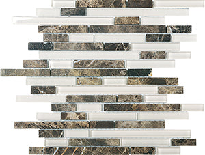 Glasstone SES07 Tan Brown Blend Mini Glass and Stone Mosaic tile