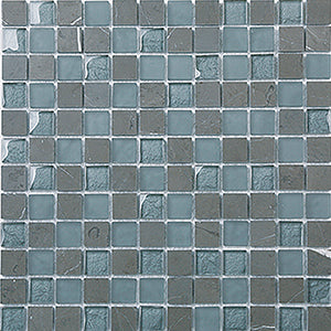Glasstone SES22 Persian Blue Blend Glass and Stone Mosaic 25x25mm tile