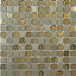 Glasstone SES32 Vinalisa Brown Blend Glass and Stone Mosaic 25x25mm tile