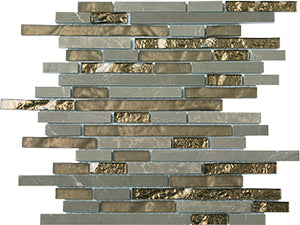 Glasstone SES32 Vinalisa Brown Blend Mini Glass and Stone Mosaic tile