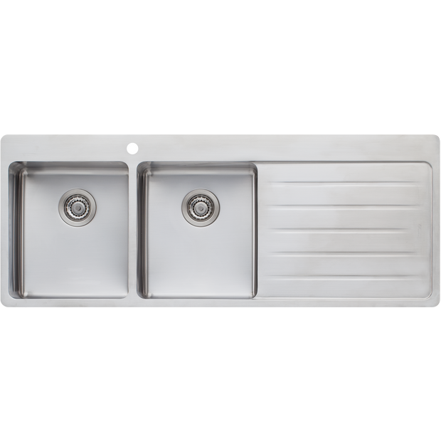Sonetto Double Bowl Topmount Sink With Drainer