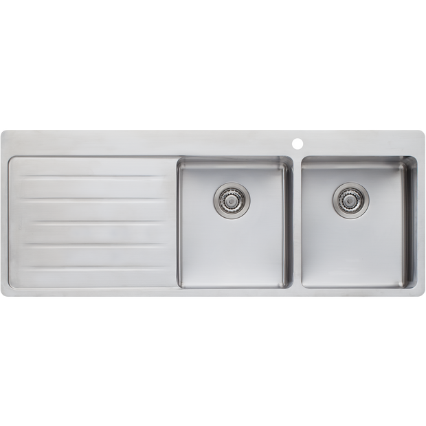 Sonetto Double Bowl Topmount Sink With Drainer