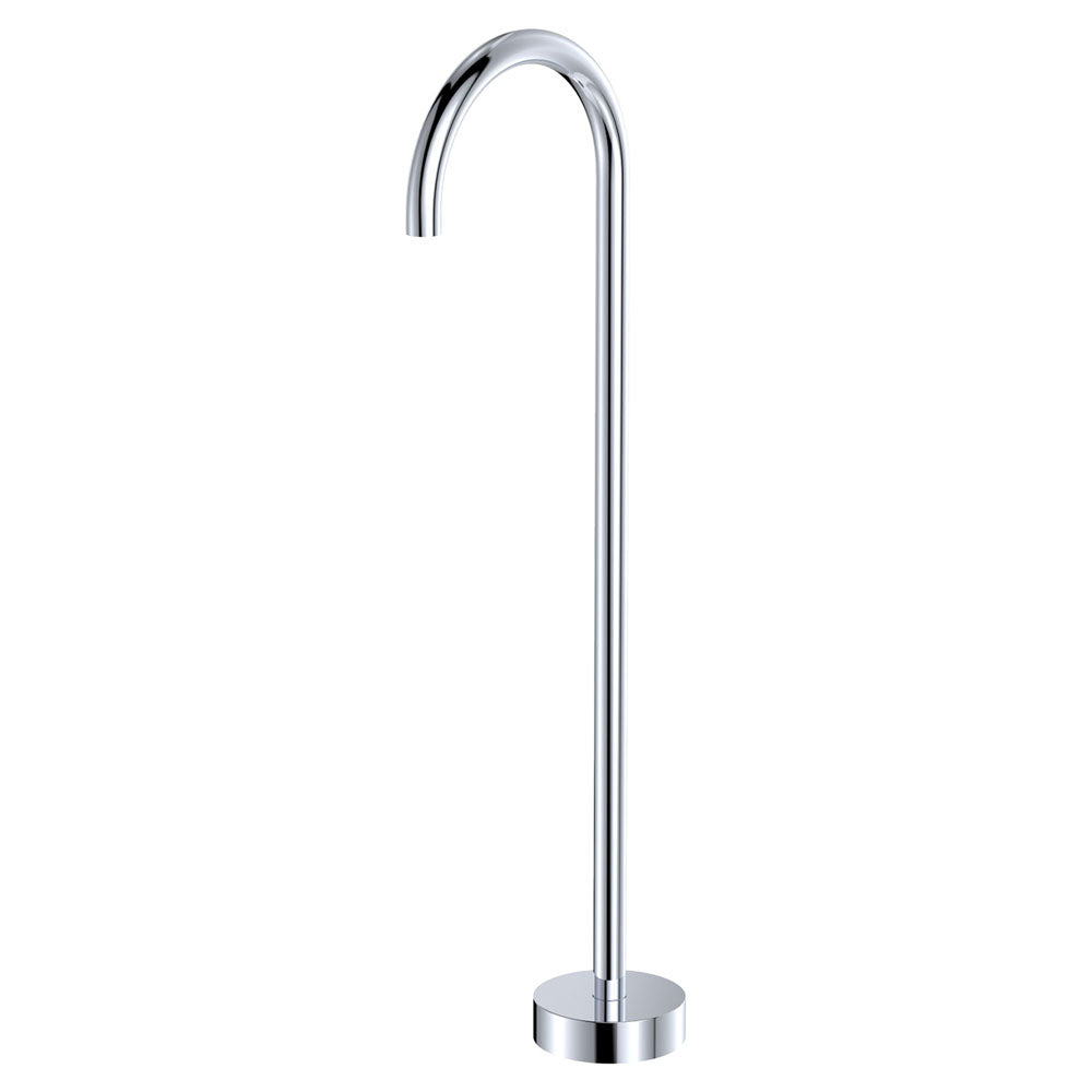 Kaya Gooseneck Floor Mounted Bath Outlet in Chrome