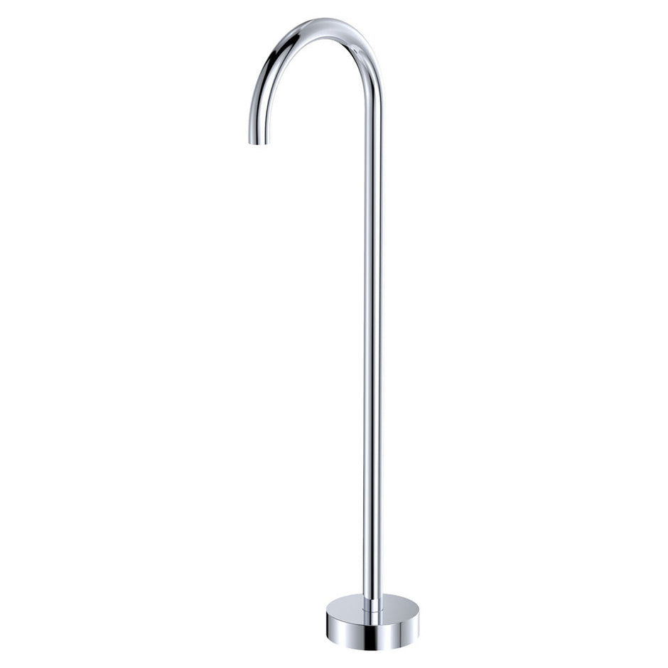 Kaya Gooseneck Floor Mounted Bath Outlet in Chrome