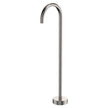 Kaya Gooseneck Floor Mounted Bath Outlet in Brushed Nickel