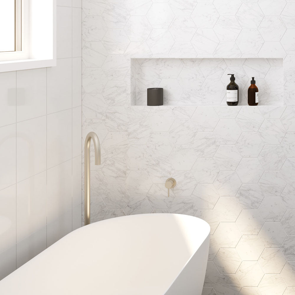 Kaya Gooseneck Floor Mounted Bath Outlet