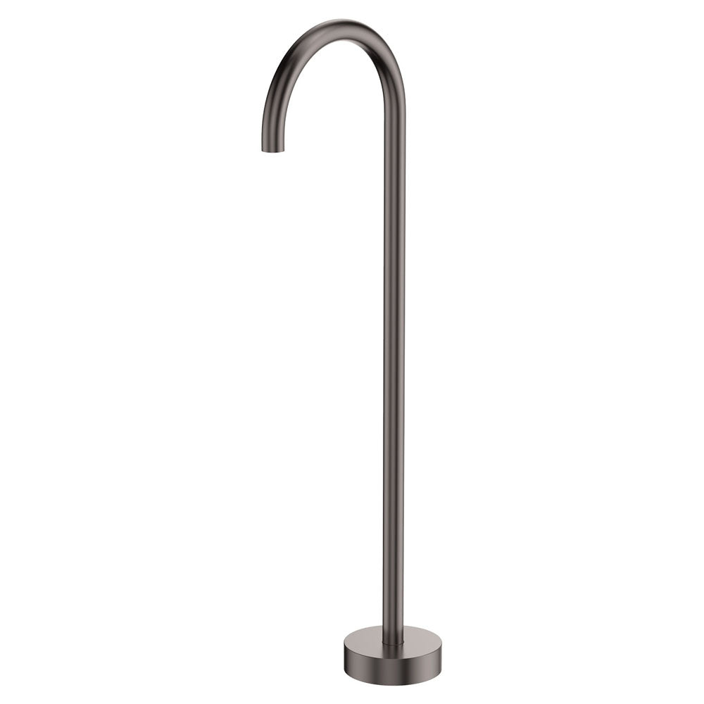 Kaya Gooseneck Floor Mounted Bath Outlet in Gun Metal