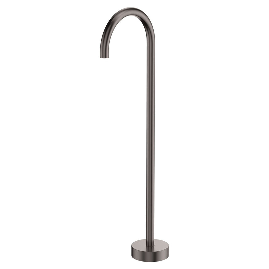 Kaya Gooseneck Floor Mounted Bath Outlet in Gun Metal