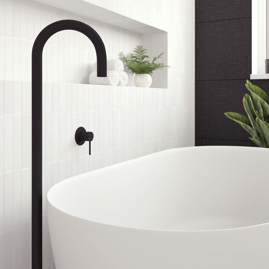 Kaya Gooseneck Floor Mounted Bath Outlet