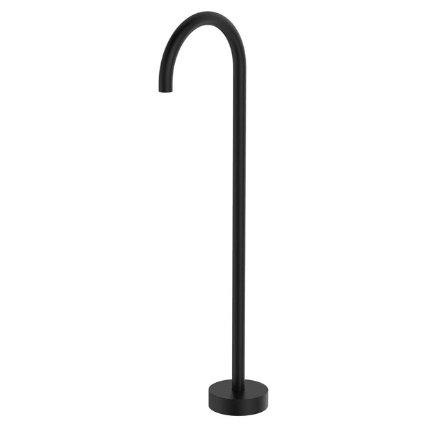 Kaya Gooseneck Floor Mounted Bath Outlet in Matte Black