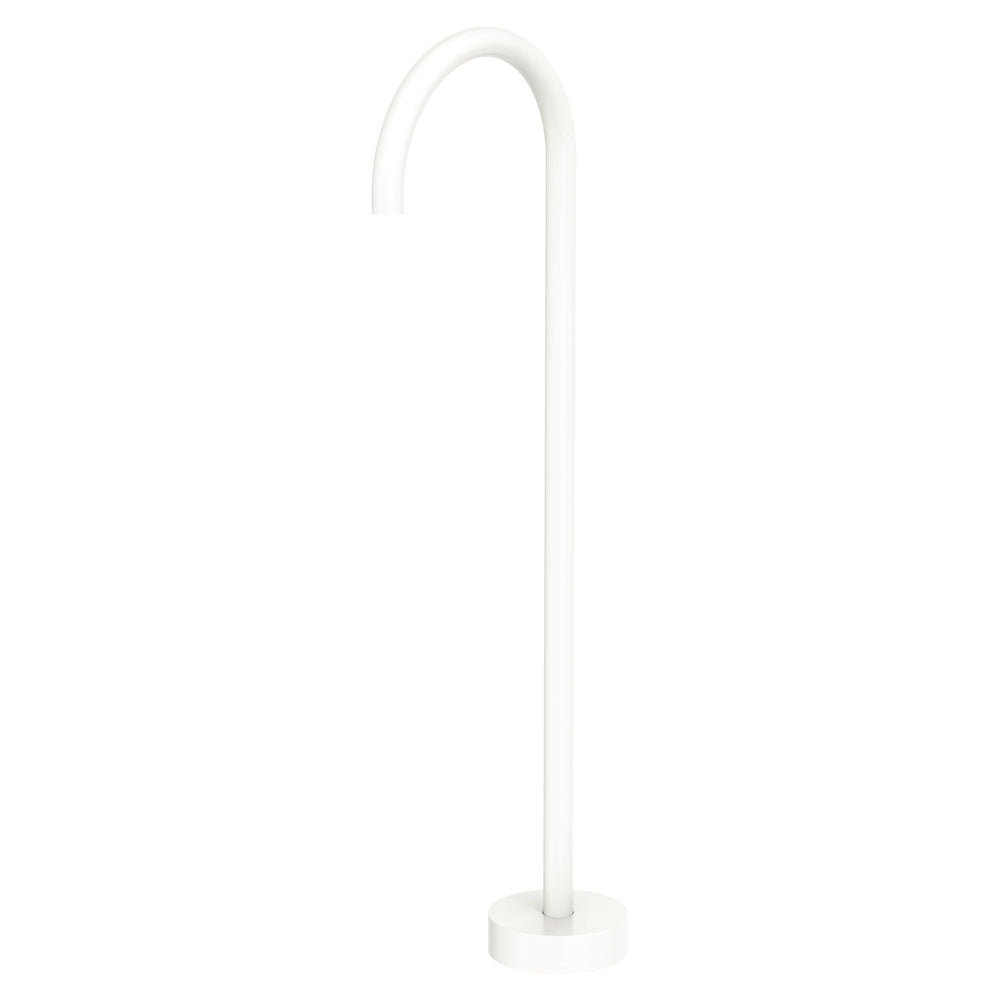 Kaya Gooseneck Floor Mounted Bath Outlet in Matte White