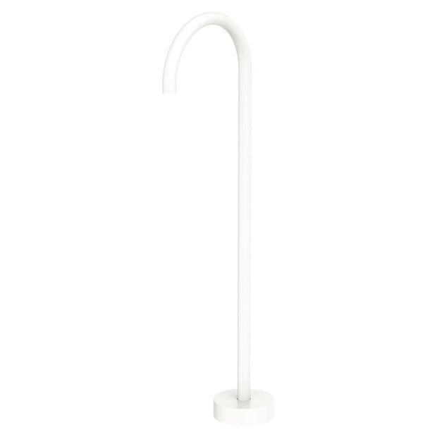Kaya Gooseneck Floor Mounted Bath Outlet in Matte White