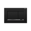 Concealed Cistern Flush Plate with Square Buttons in Black