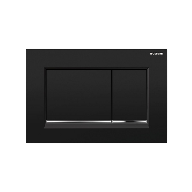 Concealed Cistern Flush Plate with Square Buttons in Black