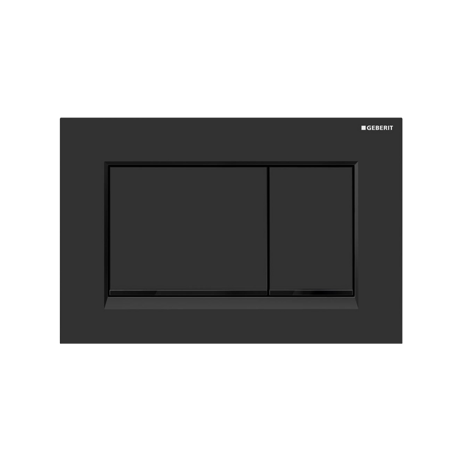 Concealed Cistern Flush Plate with Square Buttons in Matte Black