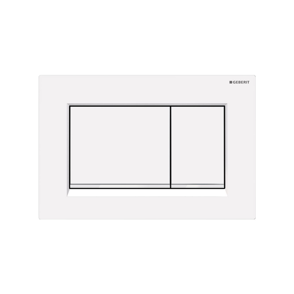 Concealed Cistern Flush Plate with Square Buttons in White