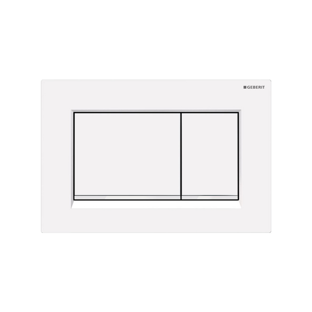 Concealed Cistern Flush Plate with Square Buttons in White