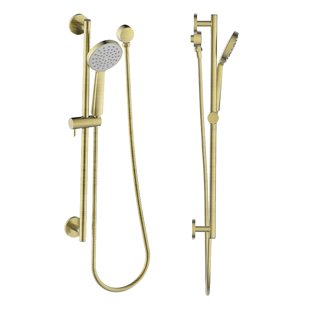 Shower on Rail in Brushed Brass