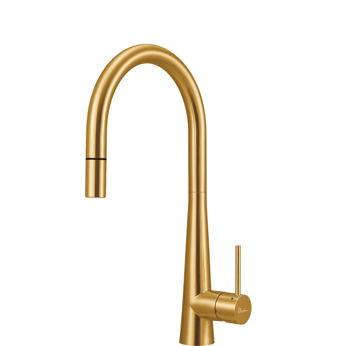 Essente 316 Stainless Steel Goose Neck Pull Out Mixer in Brushed Gold
