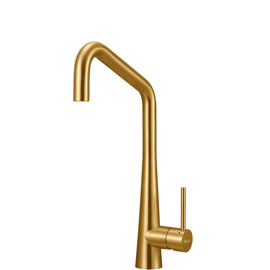 Essente 316 Stainless Steel Square Goose Neck Mixer in Brushed Gold