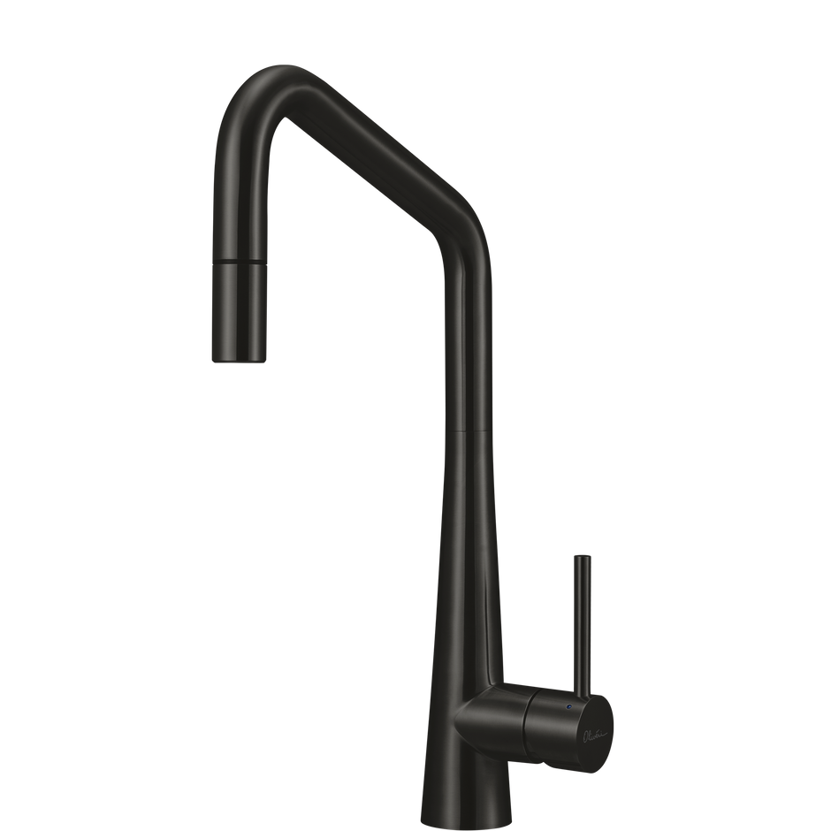 Essente 316 Stainless Steel Square Goose Neck Pull Out Mixer in Brushed Black