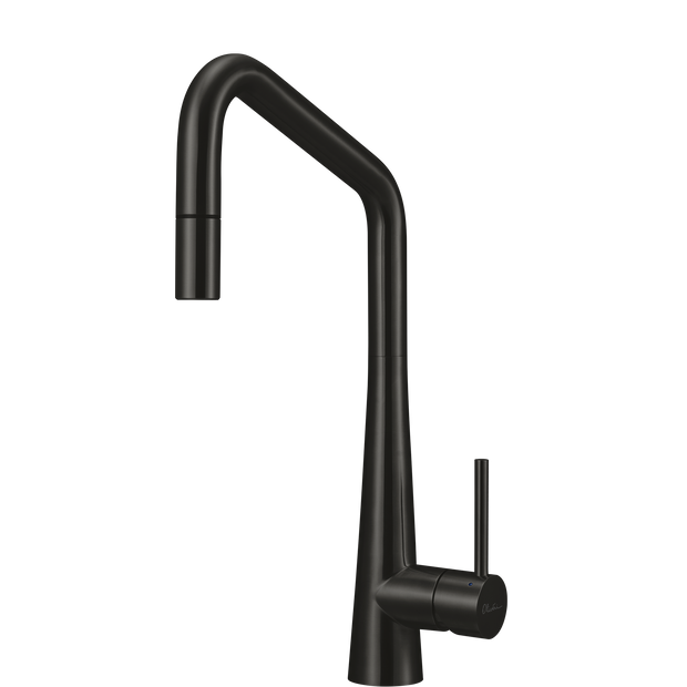 Essente 316 Stainless Steel Square Goose Neck Pull Out Mixer in Brushed Black
