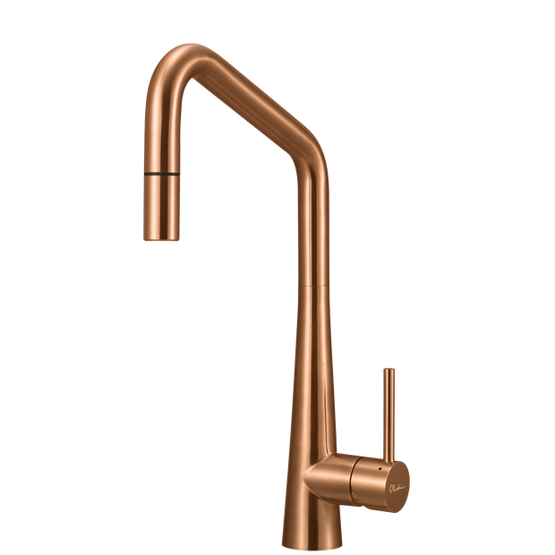 Essente 316 Stainless Steel Square Goose Neck Pull Out Mixer in Copper