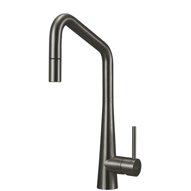 Essente 316 Stainless Steel Square Goose Neck Pull Out Mixer in Gunmetal