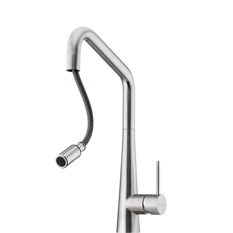 Essente 316 Stainless Steel Square Goose Neck Pull Out Mixer in Stainless Steel view 2