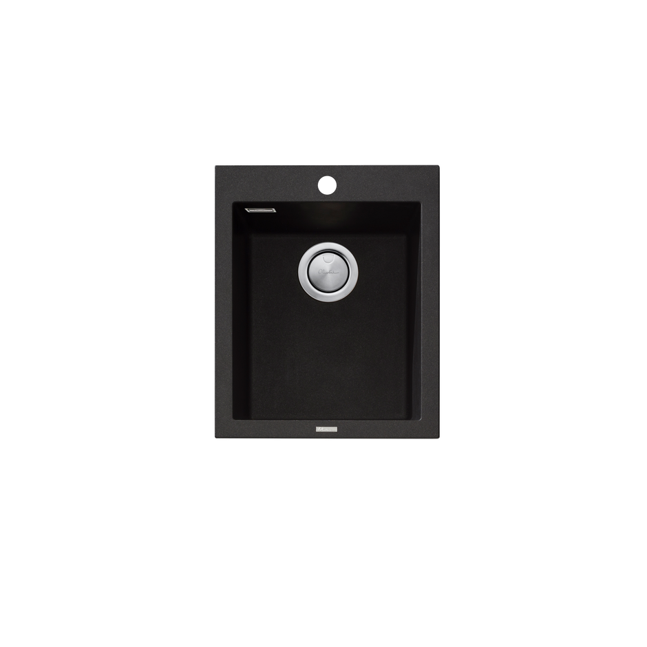 Santorini Standard Bowl Topmount Sink in Black