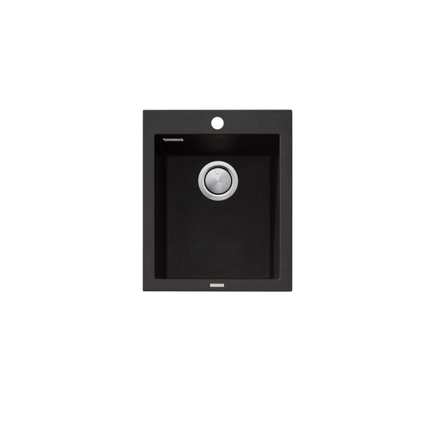 Santorini Standard Bowl Topmount Sink in Black