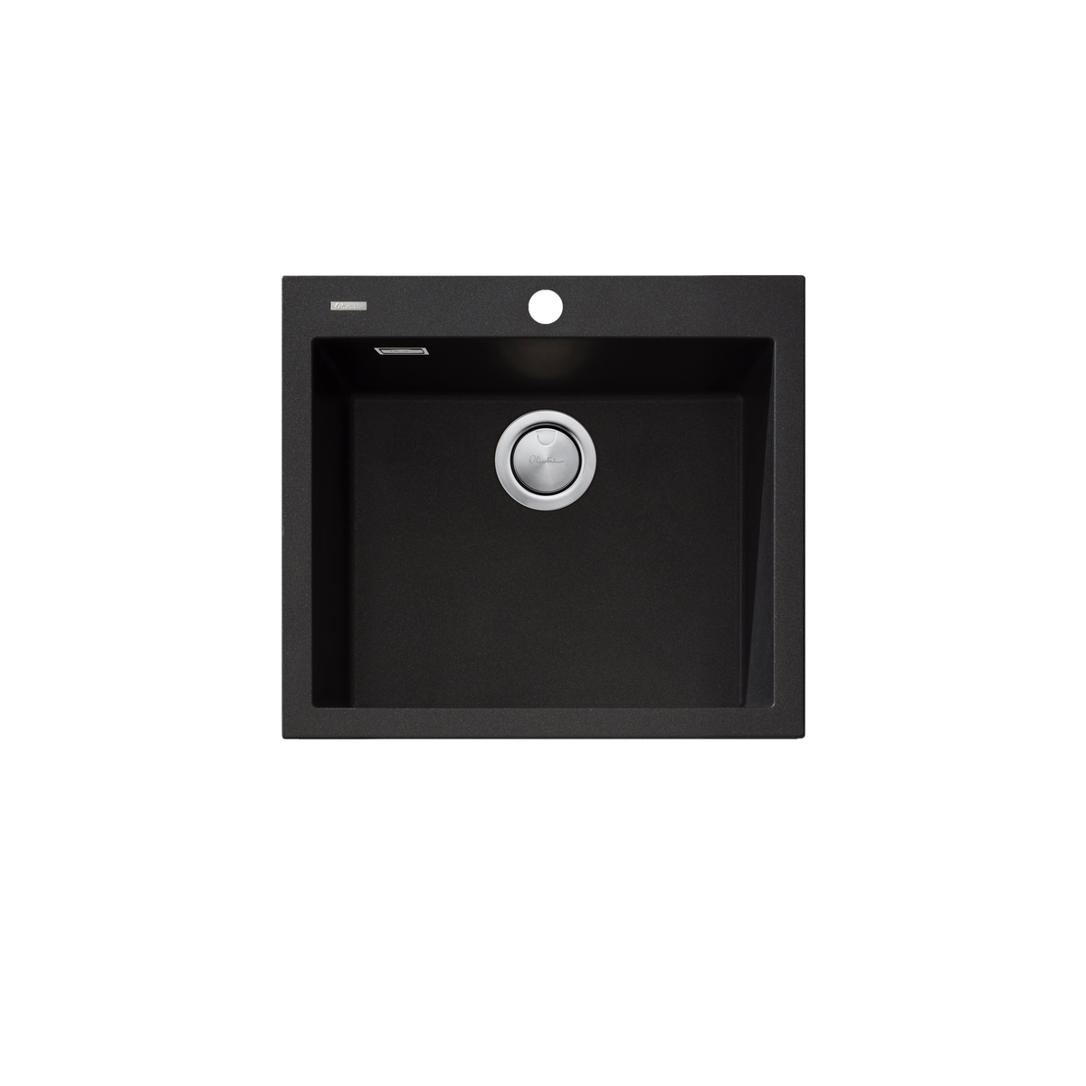 Santorini Large Bowl Topmount Sink in Black