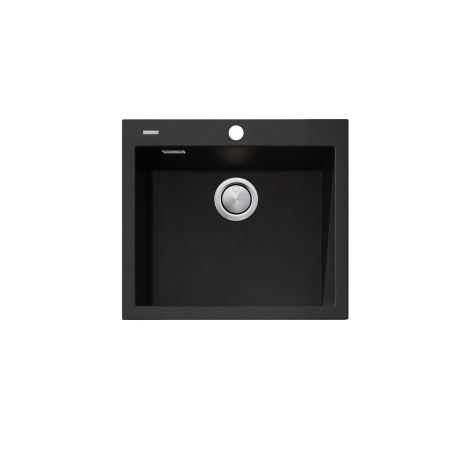 Santorini Large Bowl Topmount Sink in Black