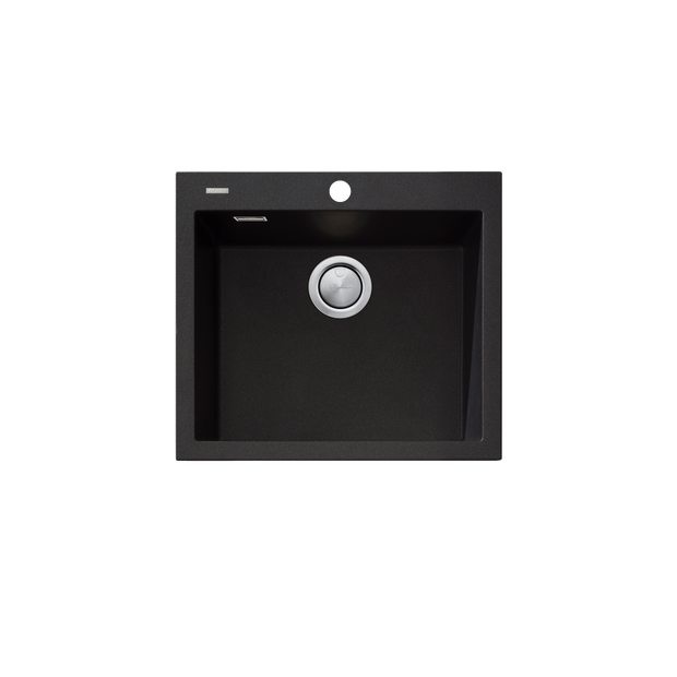 Santorini Large Bowl Topmount Sink in Black
