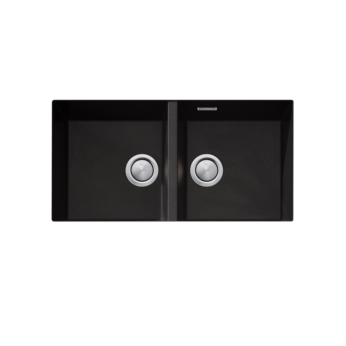 Santorini Double Bowl Undermount Sink in Black
