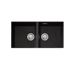 Santorini Double Bowl Undermount Sink in Black