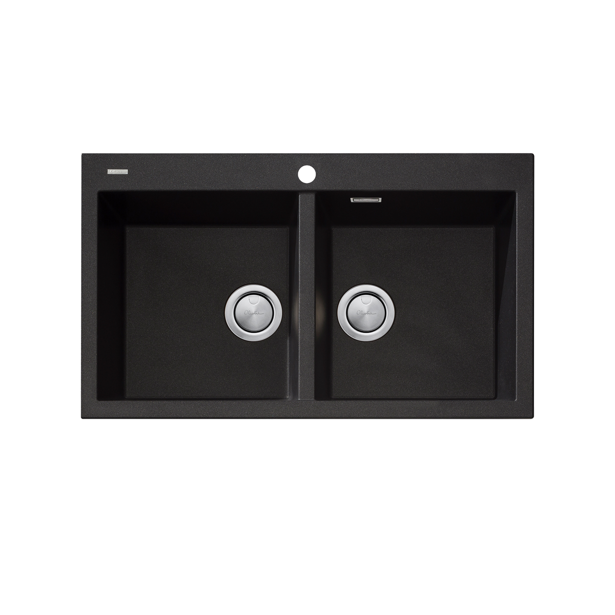 Santorini Double Bowl Topmount Sink in Black