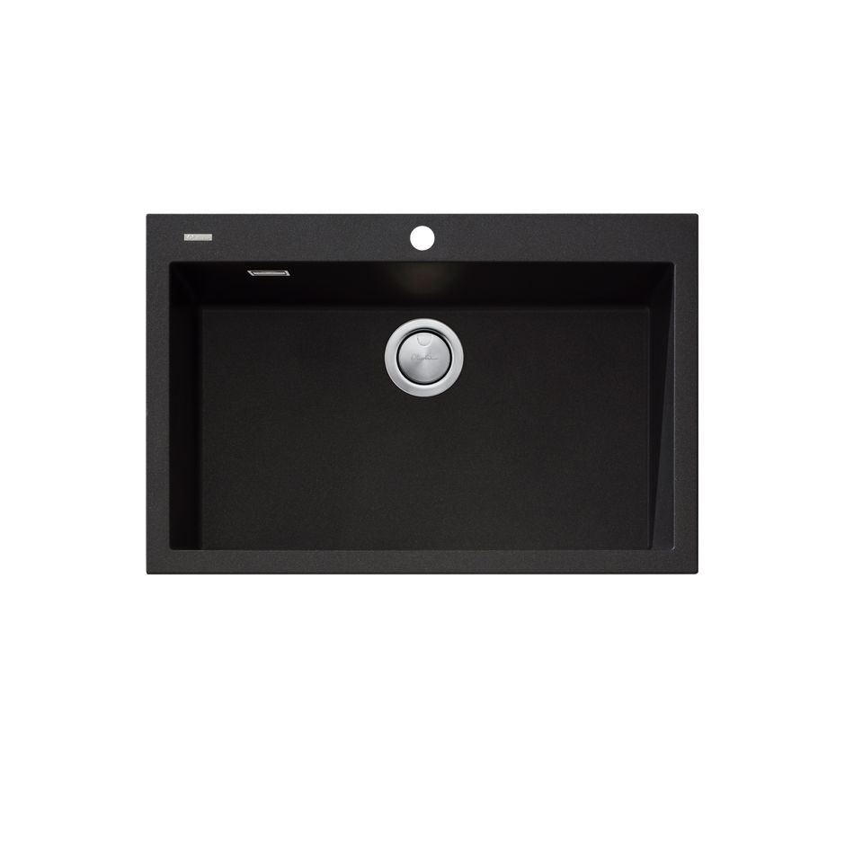 Santorini Black Mega Bowl Topmount Sink